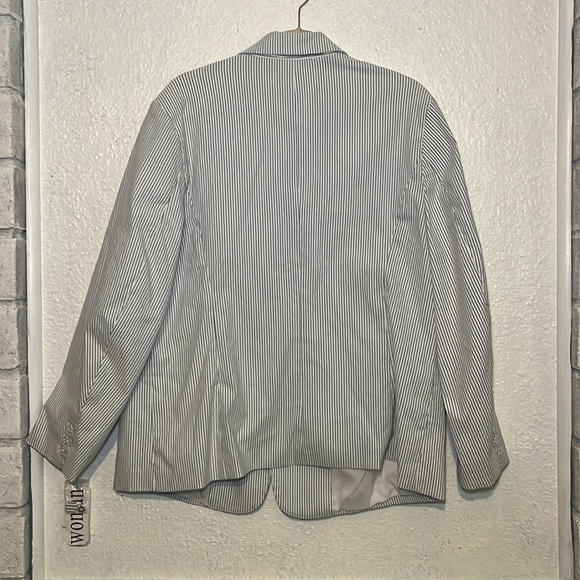 NWT Amanda & Chelsea blue and white striped blazer size 2X - Picture 8 of 8